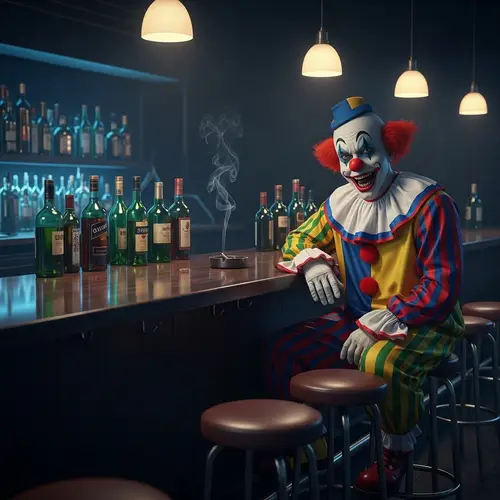 Spooky Clown Man in Bar | Loneliness and Isolation
