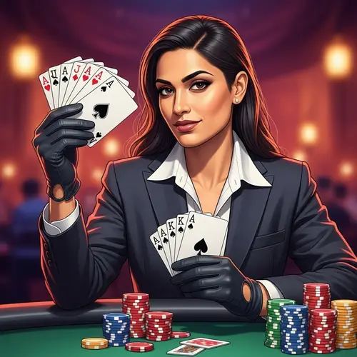 South Asian Female Poker Player in Luxurious Casino | Ace of Spades