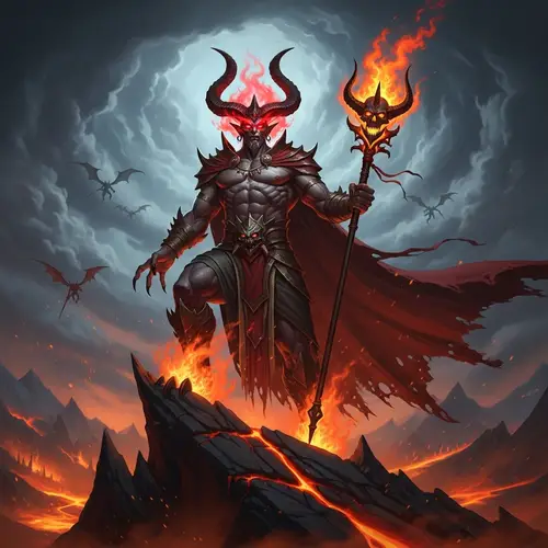 Mighty Demon King | Fiery Aura & Burning Scepter