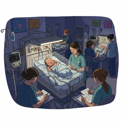 Calm and Soothing Neonatal Intensive Care Unit with Sleeping Baby