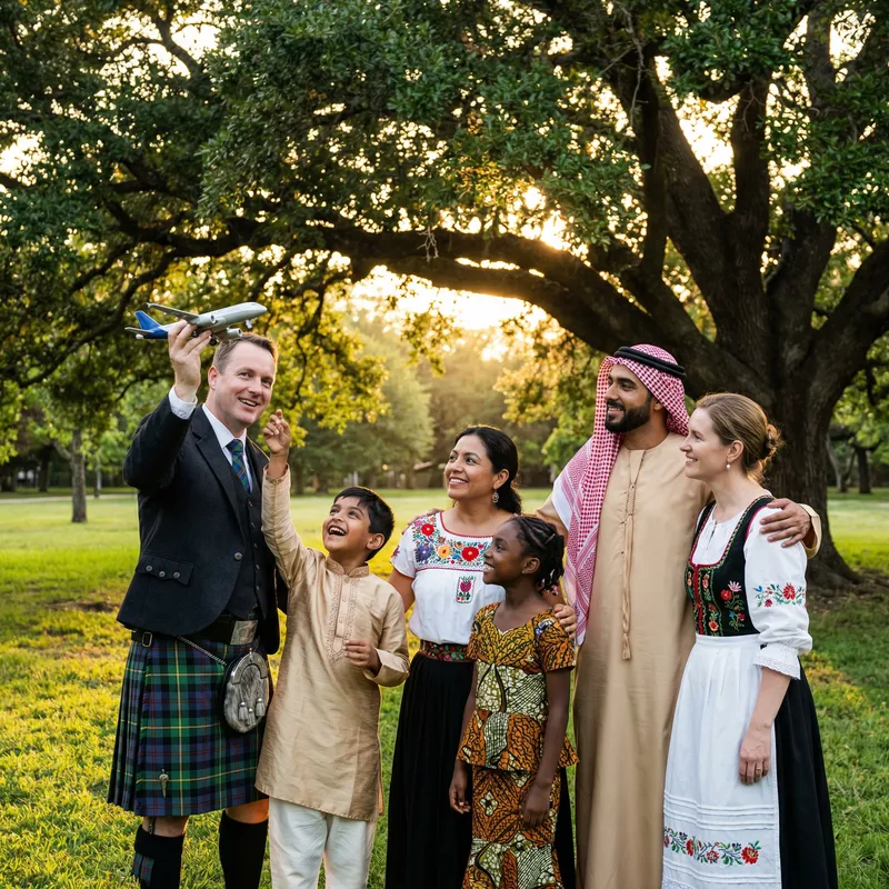 Colorful Multicultural Family Portrait | Unity & Love in Park Setting Colorful Multicultural Family Portrait | Unity & Love in Park Setting
