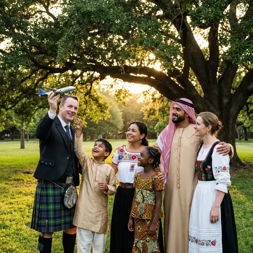 Diverse Family Portrait: Colorful Unity and Love | Park Setting