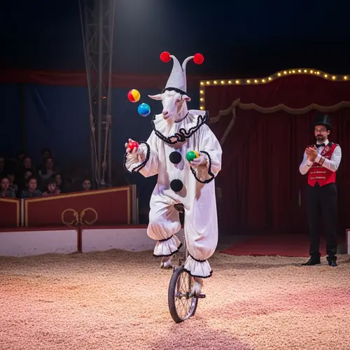 Pierrot Goat Juggling Act at the Circus