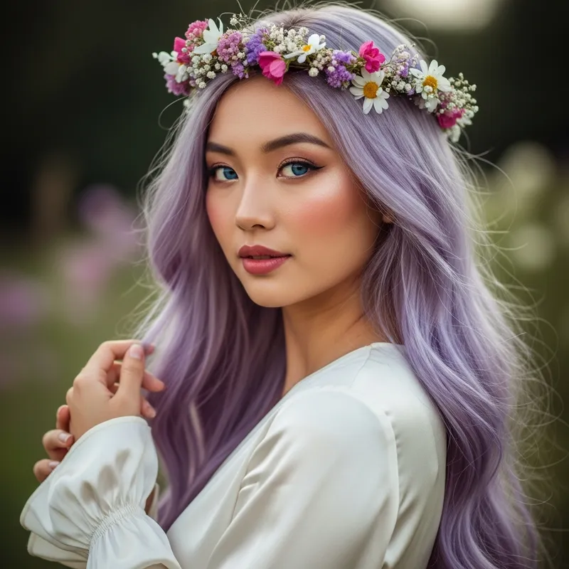 Thyla: Captivating Beauty with Lilac Hair & Blue Eyes Thyla: Captivating Beauty with Lilac Hair & Blue Eyes