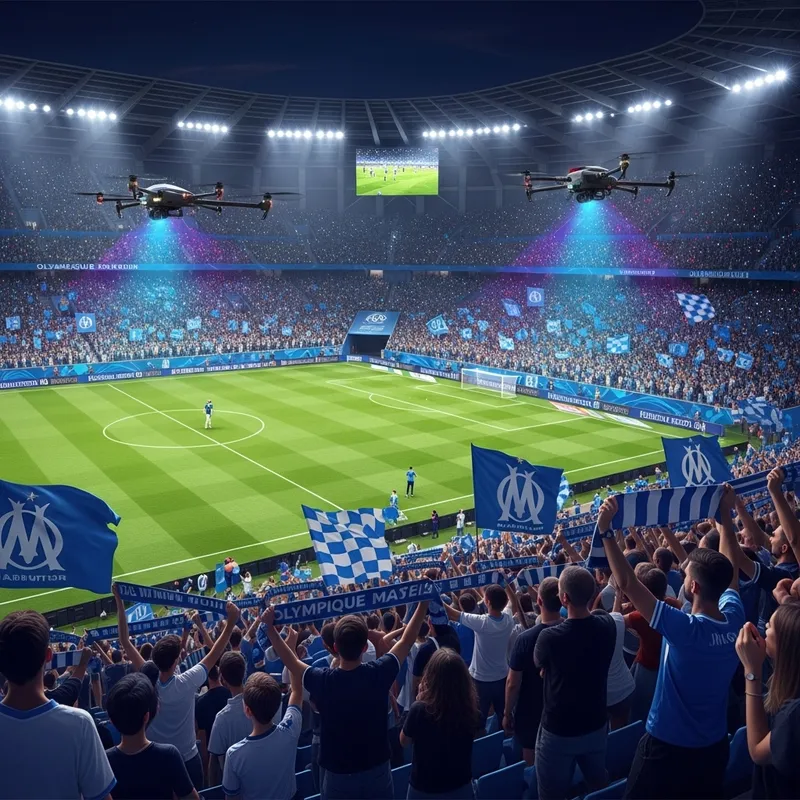 Olympique Marseille Fans - Futuristic Stadium Security