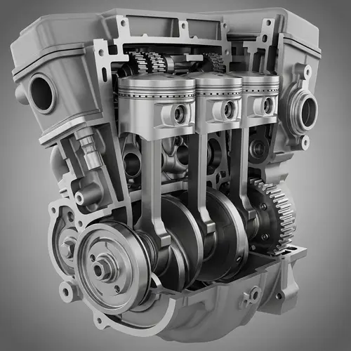 Detailed Mechanical Engine Image | Inner Workings and Pistons