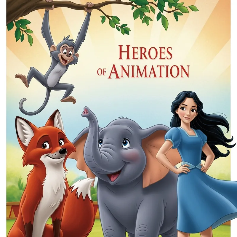 Heroes of Animated Tales Poster | Lively Characters Print