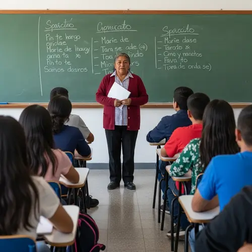 Experienced Spanish Teacher Creating Engaging Learning Environment in Mexico Classroom