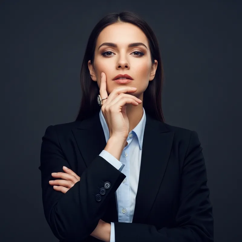 Modern Elegance: Professional Businesswoman Portrait with Powerful Expression