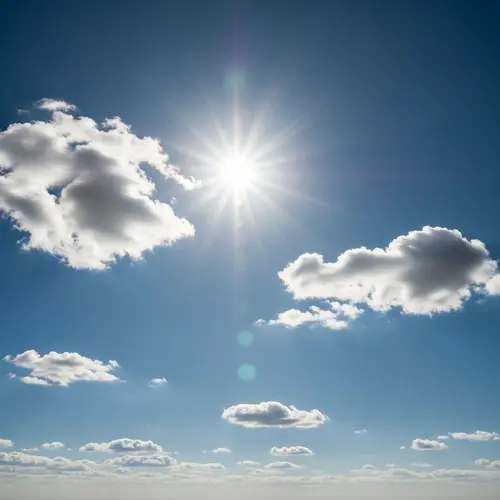 Beautiful Daytime Sky with Fluffy White Clouds