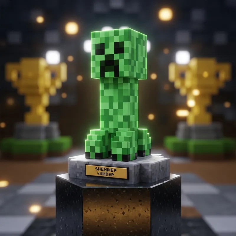 Spreen Trophy - Pixel-Art Creeper Collectible