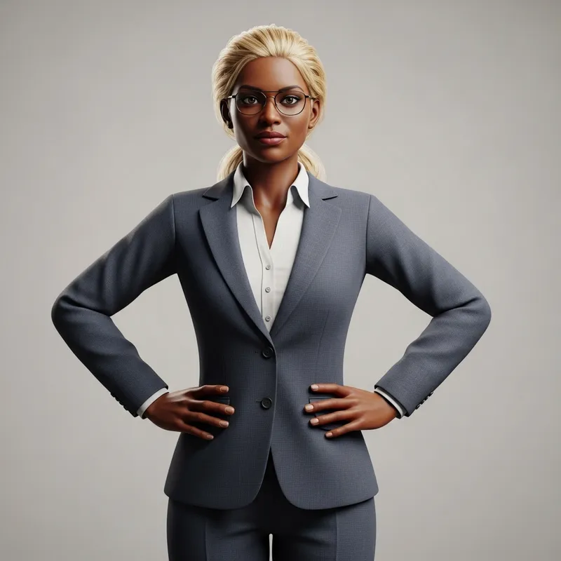 Empowered Black Businesswoman in 3D Style
