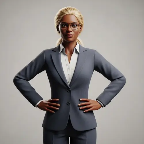 Empowered Black Businesswoman in 3D Style