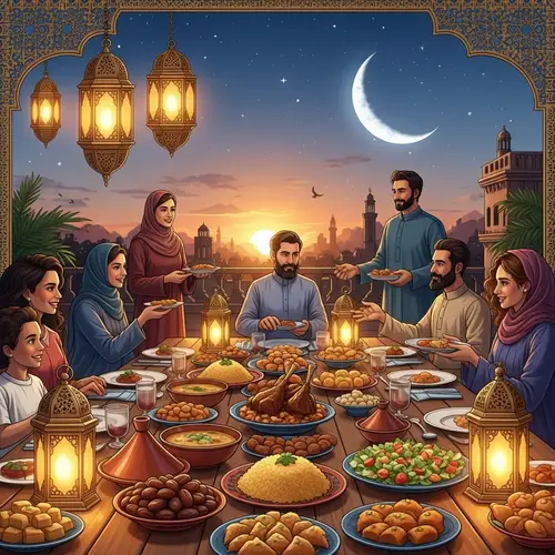 Elegant Ramadan Feast Invitation | Traditional Ramadan Setting