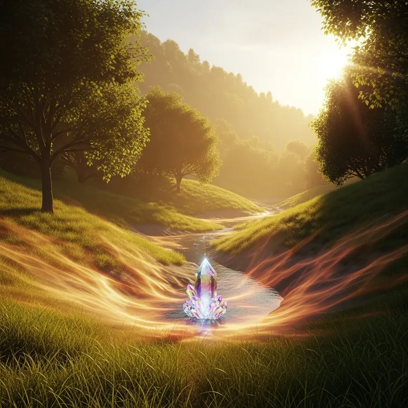 Healing Energy Symphony | Tranquil Golden Landscape