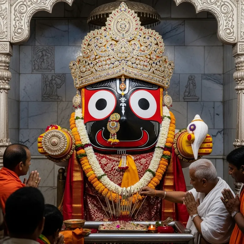 Majestic Jagannath Statue in Stunning Temple Majestic Jagannath Statue in Stunning Temple