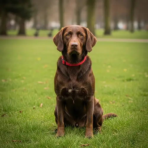 Forlorn Dog in a Park | Heartfelt Image of a Sad Pet