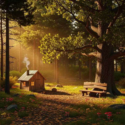 Serene Forest Home with Timber Charm | Nature Scene