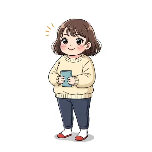 Cheerful Short-Haired Girl | Plump & Adorable Appearance