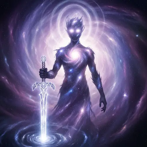 Divine Being with White Eyes and Sword