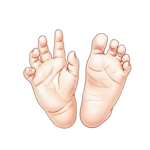 Watercolor Tattoo Baby Feet and Hands Illustration