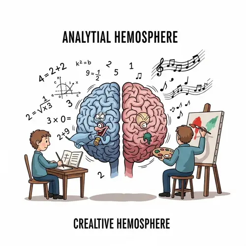 Brain Hemispheres: Analytical vs. Creative | Vintage Style Art