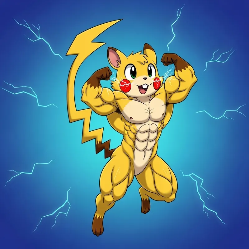 Mamadisimo Pikachu | Ultra-fit Yellow Rodent-Like Creature