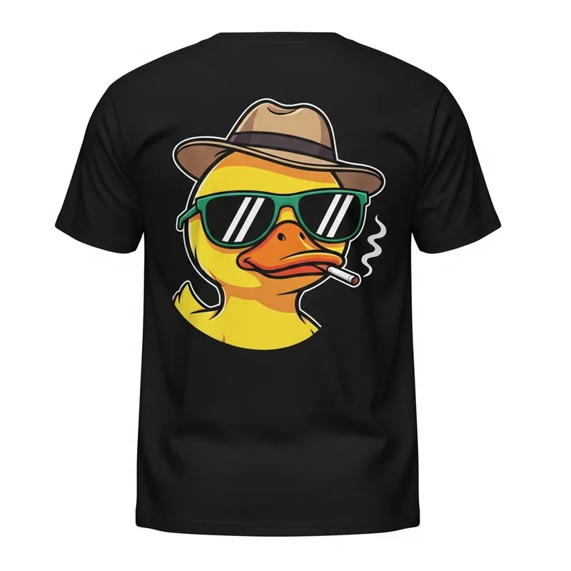 Trendy Yellow Duck Cartoon T-shirt Design
