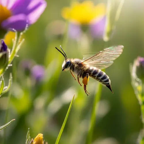 Graceful Bee Fluttering with the Sting of a Bee