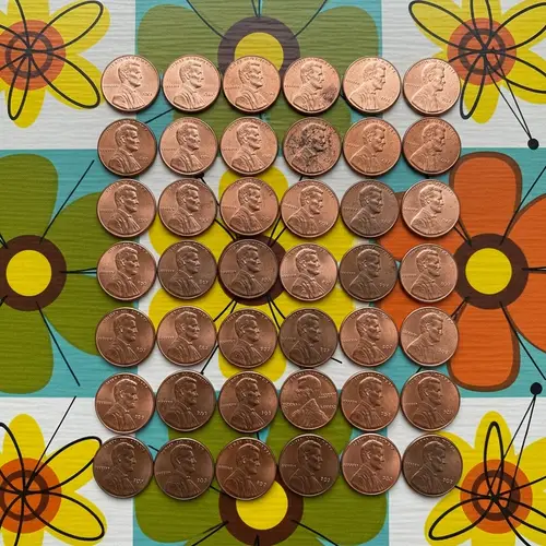Retro Kitchen Table with 108 Copper Pennies