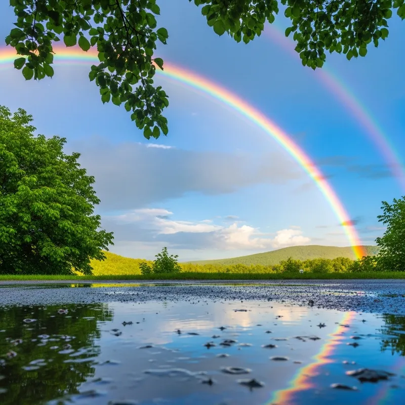 Radiant Rainbow: Captivating Post-Rain Scenery