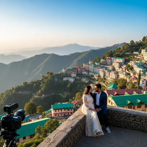Romantic South Asian Couple Photoshoot in Mussoorie | Sunset View