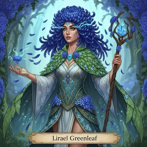 Lirael Greenleaf: Fantasy Character in D&D Style