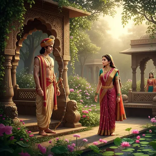 Janakpur Vatika: Ram and Sita's Serene Encounter