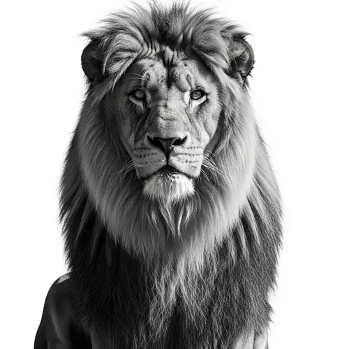 Monochromatic Majestic Lion Drawing | Powerful Wildlife Art