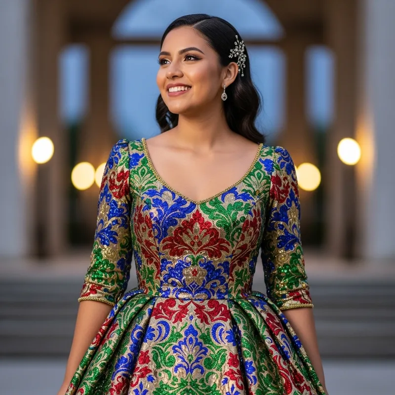 Elegant Lady in Stunning Dress | Enchanting Smile Elegant Lady in Stunning Dress | Enchanting Smile