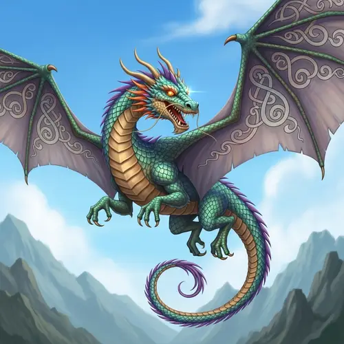 Majestic Indian Dragon Flight | Colorful Scales & Ancient Wisdom