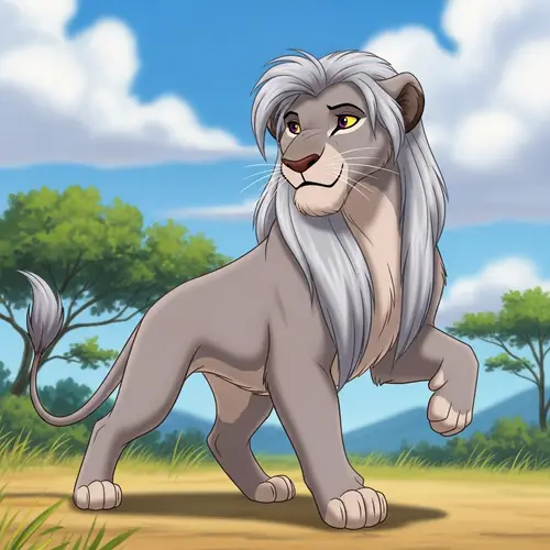 Silver Haired Lioness in The Lion King Style