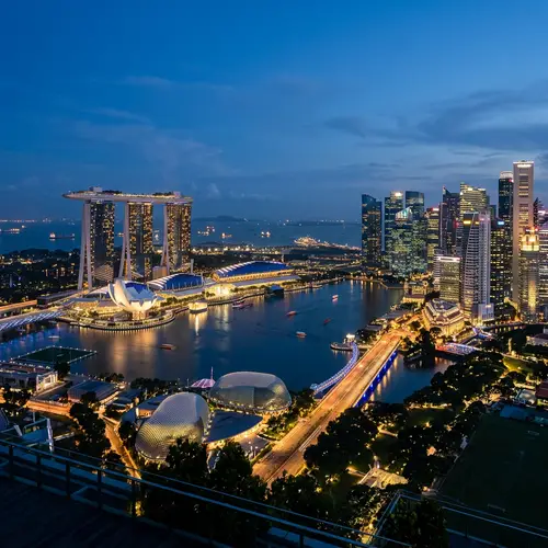 Singapore Skyline with Marina Bay Sands Background