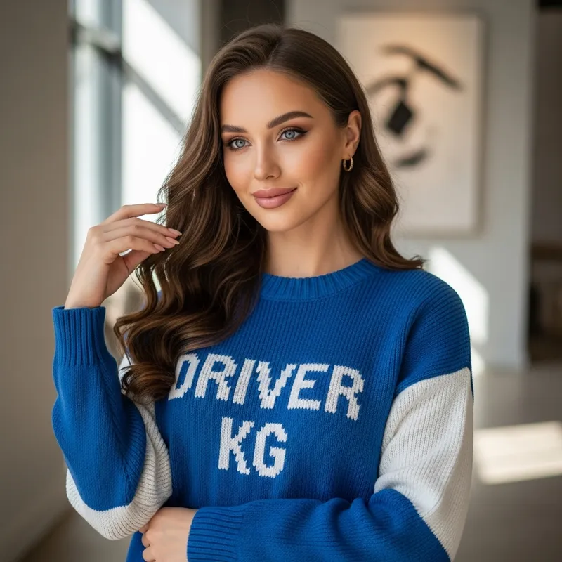 Elegance & Beauty | Blue & White Sweater - Driver KG