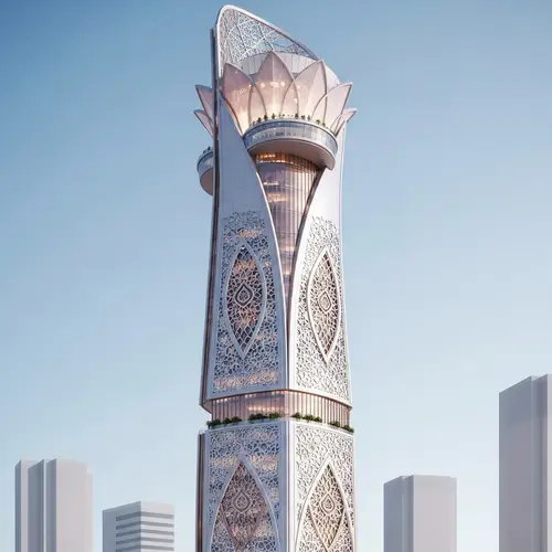 Arabian Designed Fancy and Elegant Skyscraper | Architectural Realism