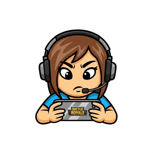 Female PUBG Mobile Gamer Emoji - Fun & Dynamic Design