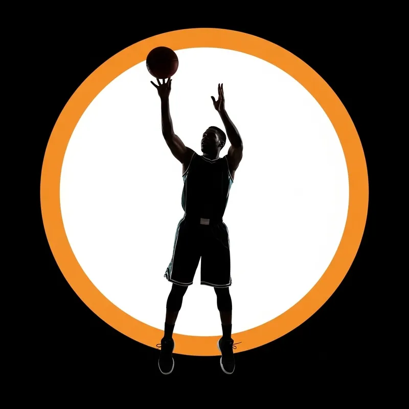 Dynamic Basketball Player Silhouette in Minimalist Style