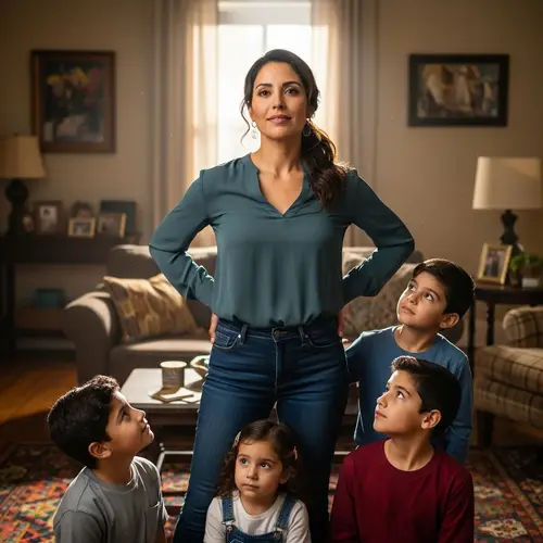 Attractive Hispanic Mother - Strength and Resilience Displayed