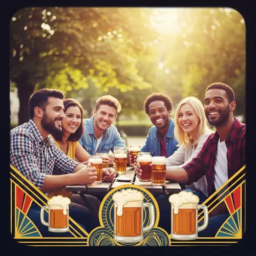 Joyful Moments at a Sunny Beer Garden