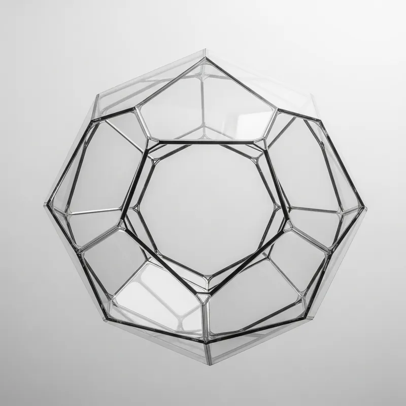 Futuristic Glass Icosahedron Art Installation | Symmetry & Light Futuristic Glass Icosahedron Art Installation | Symmetry & Light