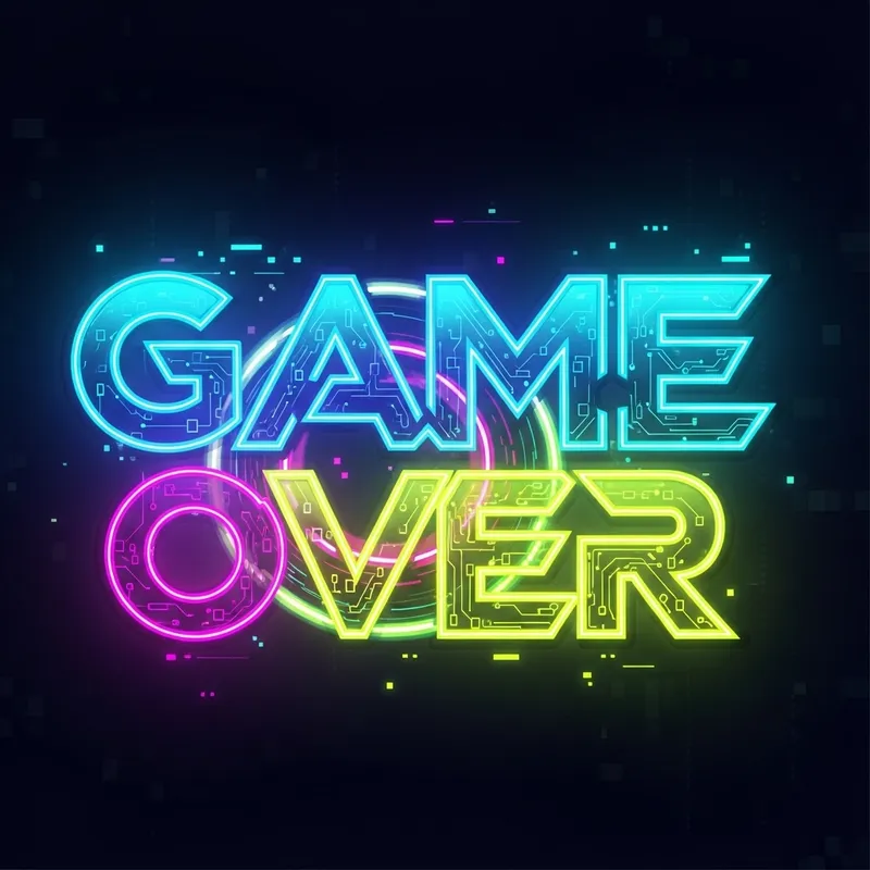 Dynamic 'Game Over' Logo Design for Development Team | Cyberpunk Style