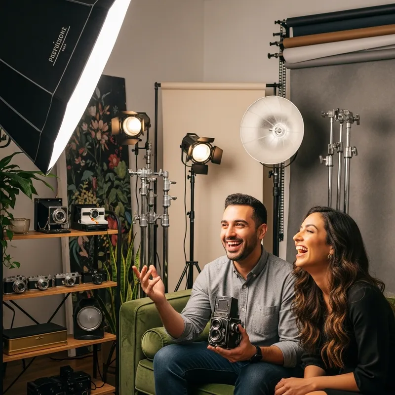 Joyful Interaction in a Beautiful Photography Studio Joyful Interaction in a Beautiful Photography Studio