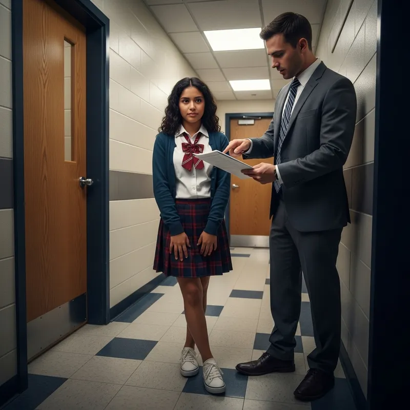 Intense Academic Pressure in School Hallway Setting
