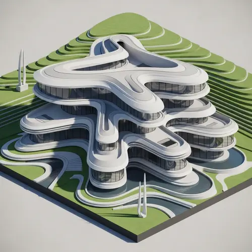 Futuristic Villa Design in Zaha Hadid Style